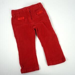 Jacadi Bow Accent Soft Corduroy Pants Red Infant Size‎ 18 months